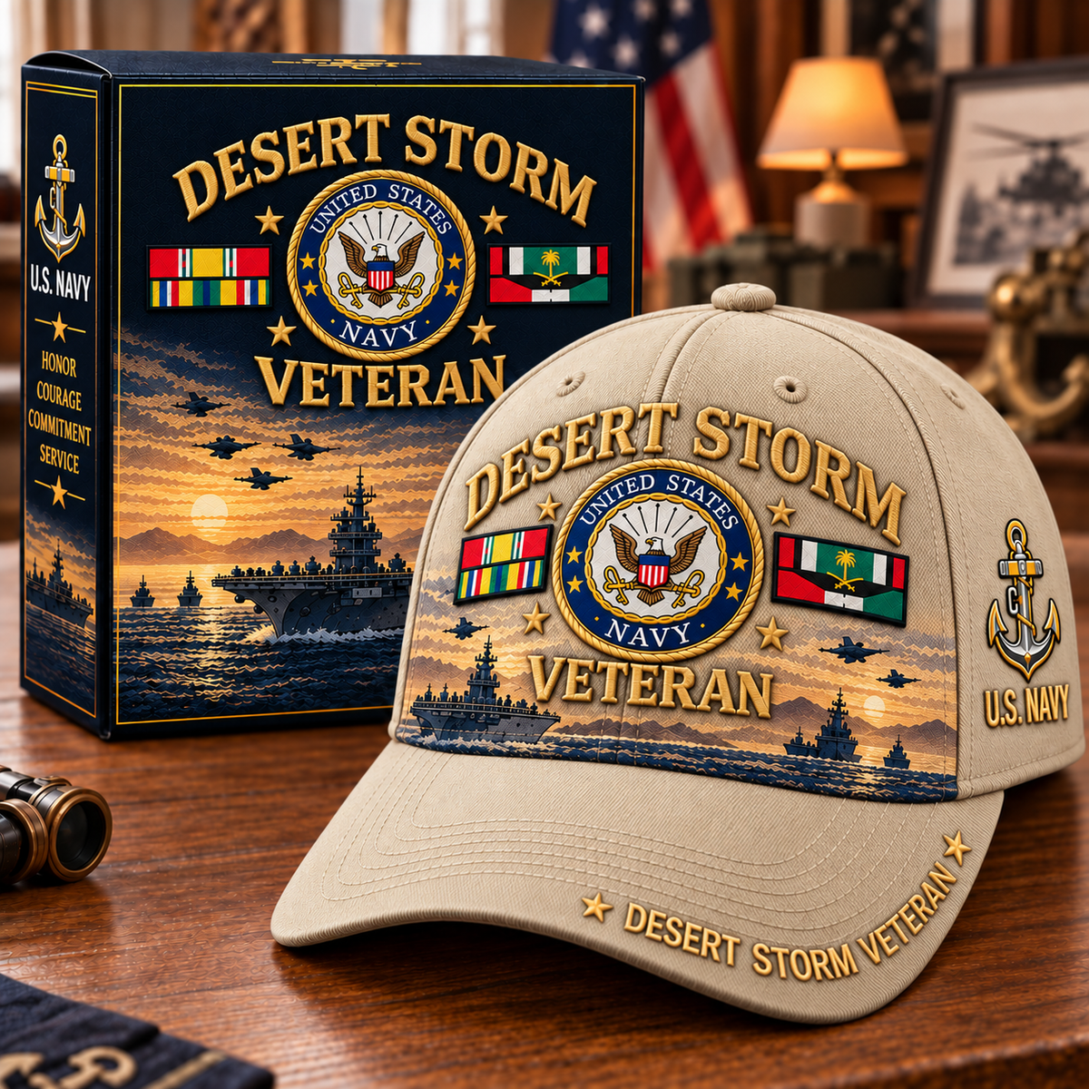 🏆Last Day Promo: 45% OFF! 🏜️Desert Storm Veteran Tribute Cap （1991–2026 -35TH ANNIVERSARY）