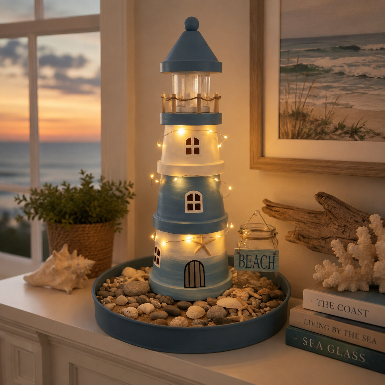🌊Lighted Coastal Lighthouse Tabletop Decor