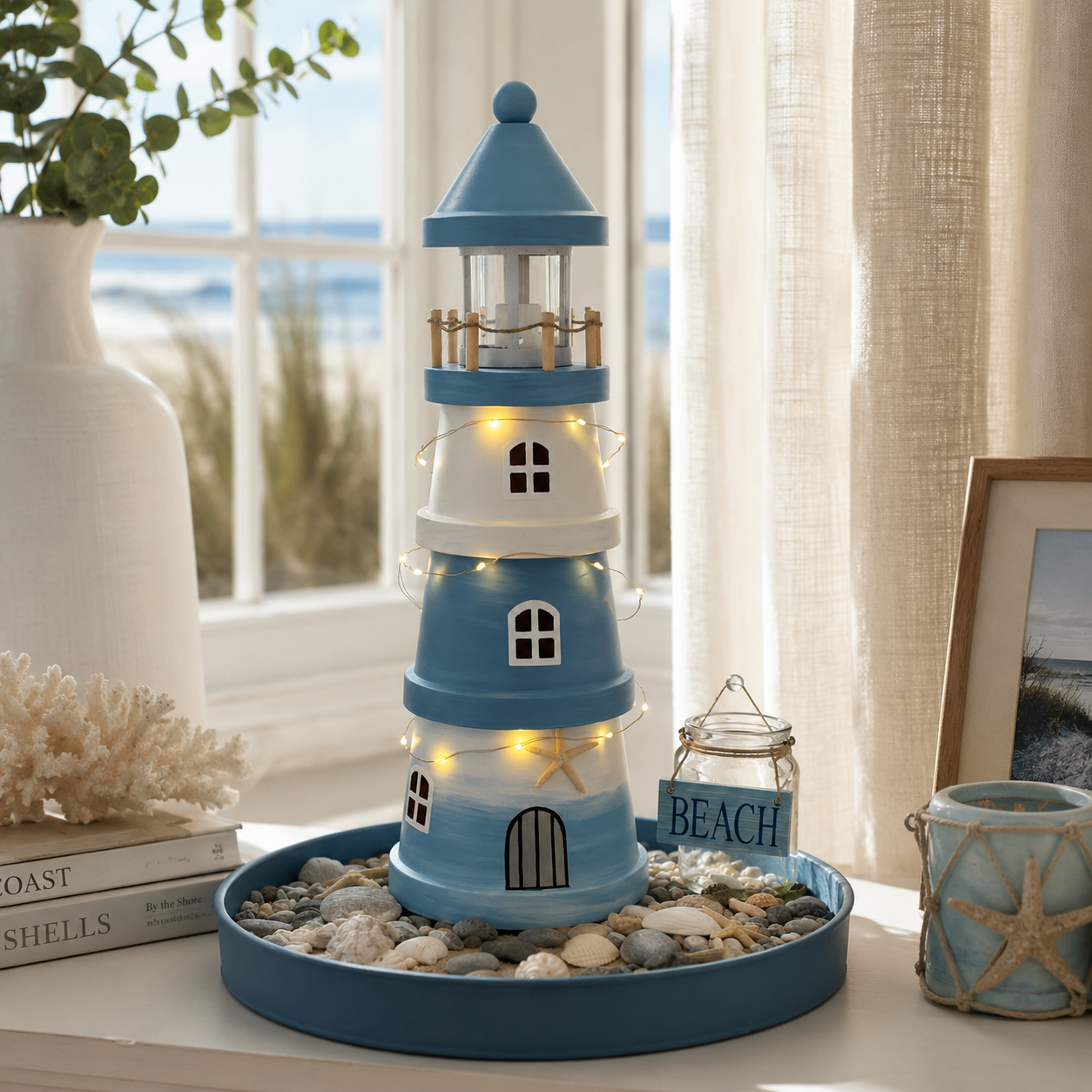 🌊Lighted Coastal Lighthouse Tabletop Decor