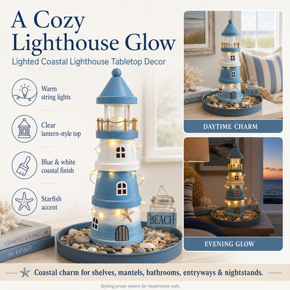 🌊Lighted Coastal Lighthouse Tabletop Decor