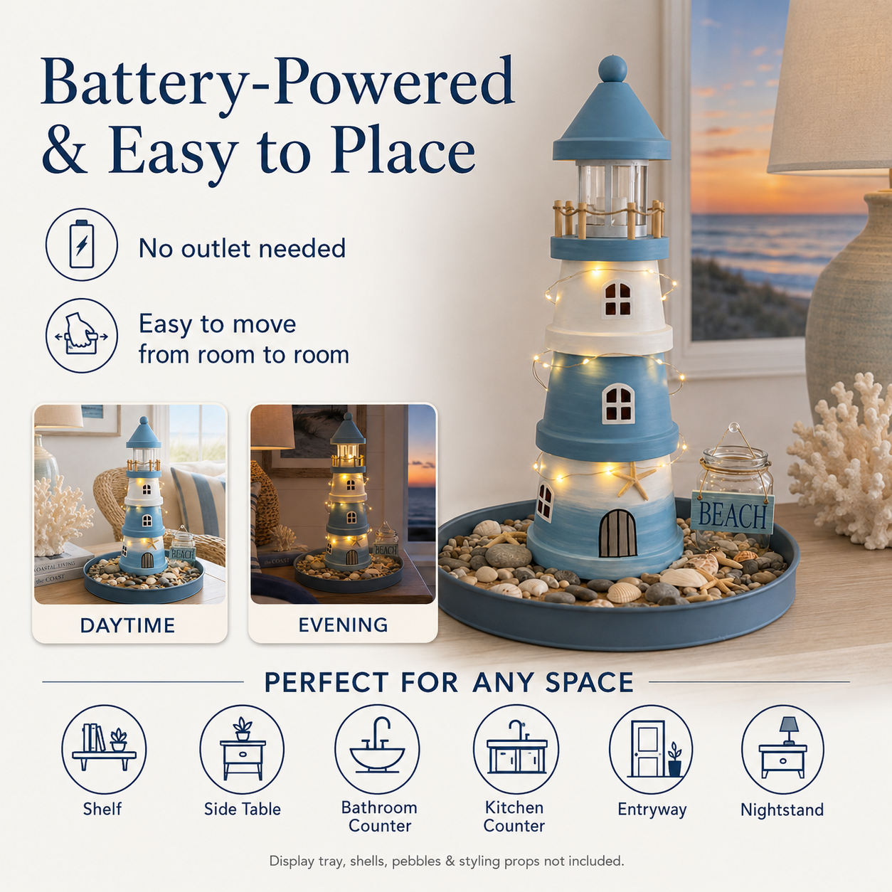 🌊Lighted Coastal Lighthouse Tabletop Decor