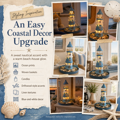🌊Lighted Coastal Lighthouse Tabletop Decor