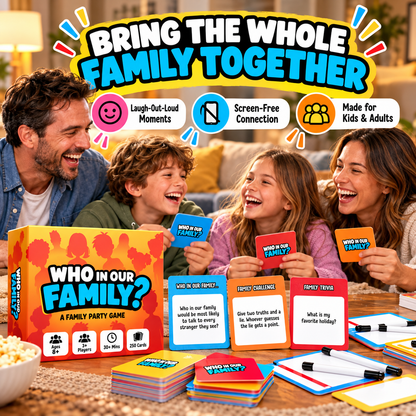😂 49% OFF Today! Who In Our Family? Hilarious Party Game for Family Game Night
