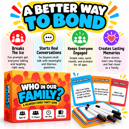 😂 49% OFF Today! Who In Our Family? Hilarious Party Game for Family Game Night