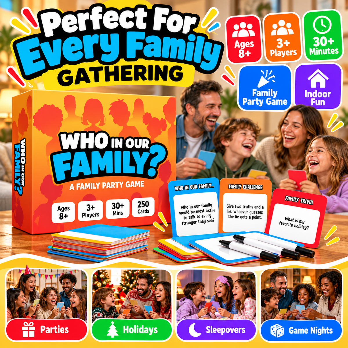 😂 49% OFF Today! Who In Our Family? Hilarious Party Game for Family Game Night