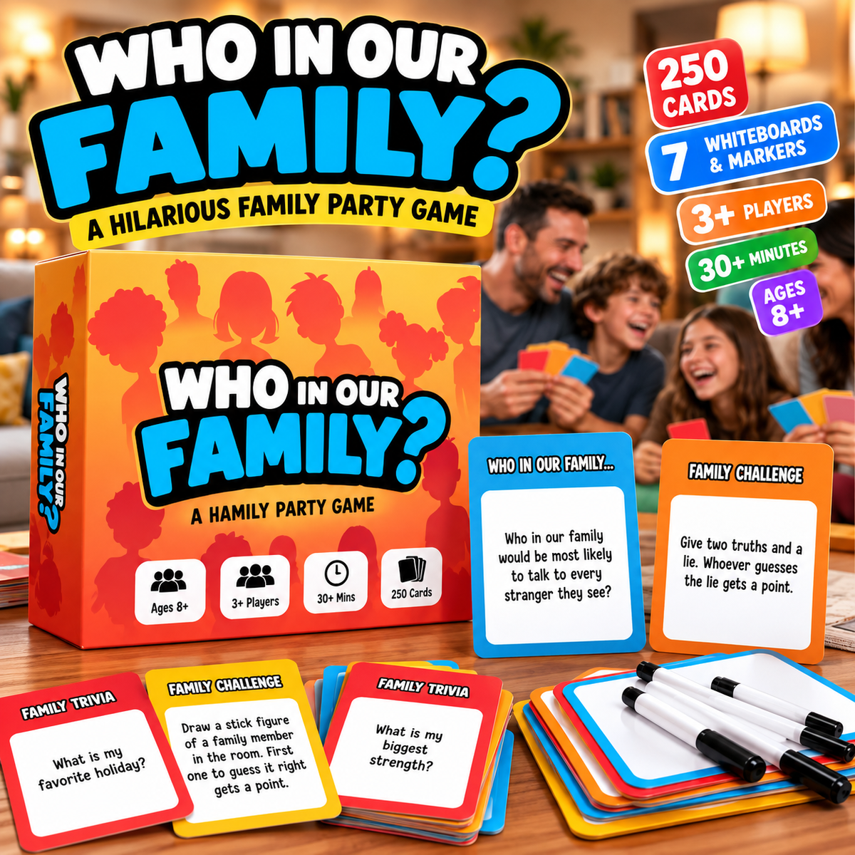 😂 49% OFF Today! Who In Our Family? Hilarious Party Game for Family Game Night