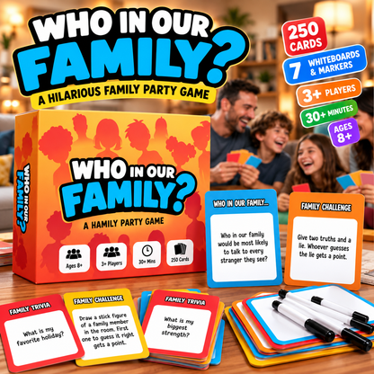 😂 49% OFF Today! Who In Our Family? Hilarious Party Game for Family Game Night