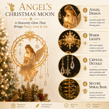 🔥Last Day 49% OFF✨ Angel’s Christmas Moon Lighted Angel Tree Topper