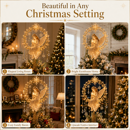 🔥Last Day 49% OFF✨ Angel’s Christmas Moon Lighted Angel Tree Topper