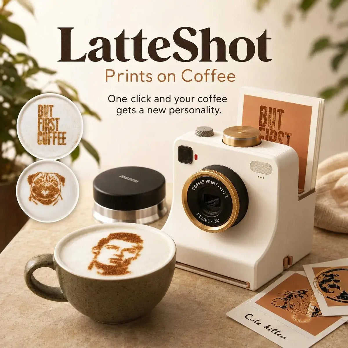 🎃Halloween Deal 40% OFF!🔥Retro Coffee Art Camera – Mechanical Latte Stencil Printer