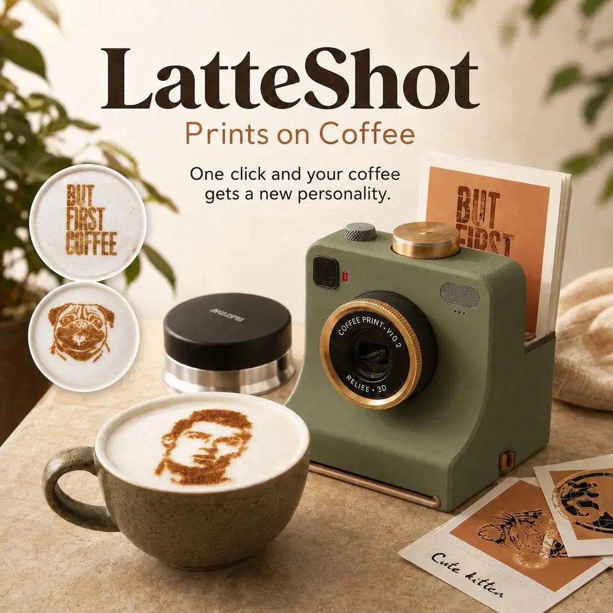 🎃Halloween Deal 40% OFF!🔥Retro Coffee Art Camera – Mechanical Latte Stencil Printer