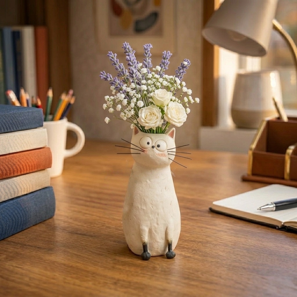 🔥49% OFF - 😻Handcrafted Quirky Cat Vase