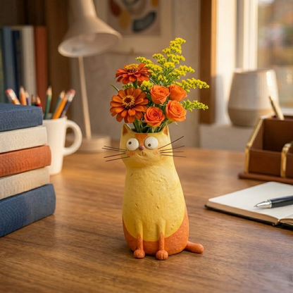 🔥49% OFF - 😻Handcrafted Quirky Cat Vase