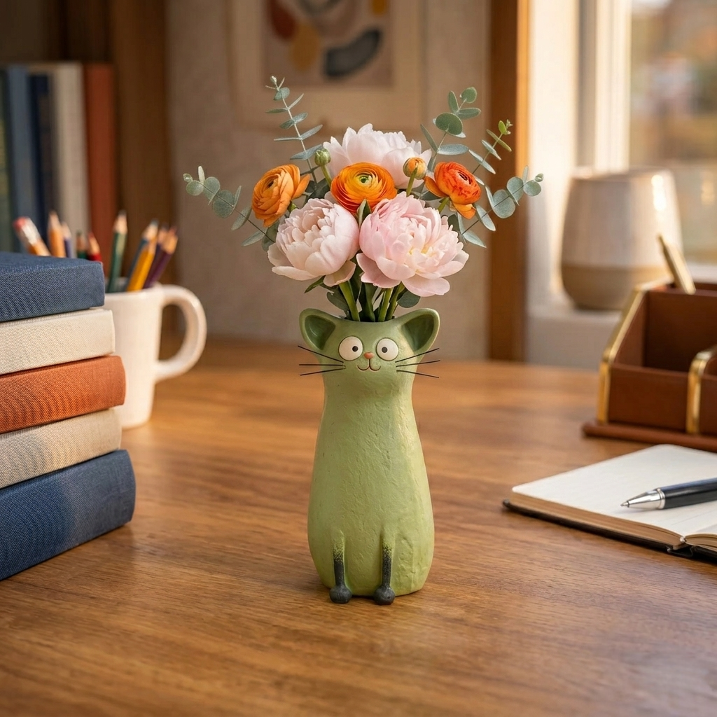 🔥49% OFF - 😻Handcrafted Quirky Cat Vase