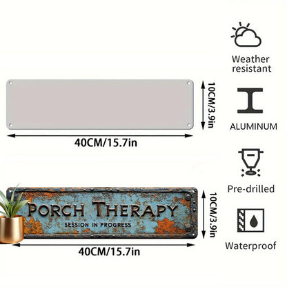 Country-style "Porch Healing" Metal Sign
