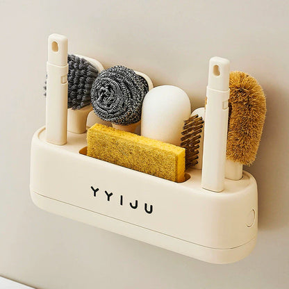 Multifunction Kitchen Cleaning Brush Set with Storage Holder