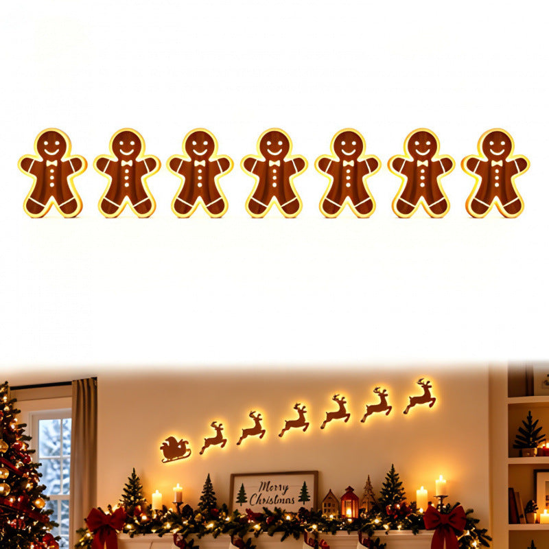 LED Reindeer Wall Decorations - Festive Christmas Lighting