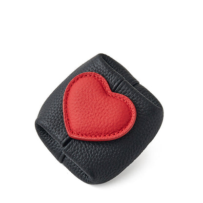 Top-Grain Leather Mini Wallet with a Hint of Heart💝