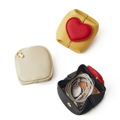 Top-Grain Leather Mini Wallet with a Hint of Heart💝