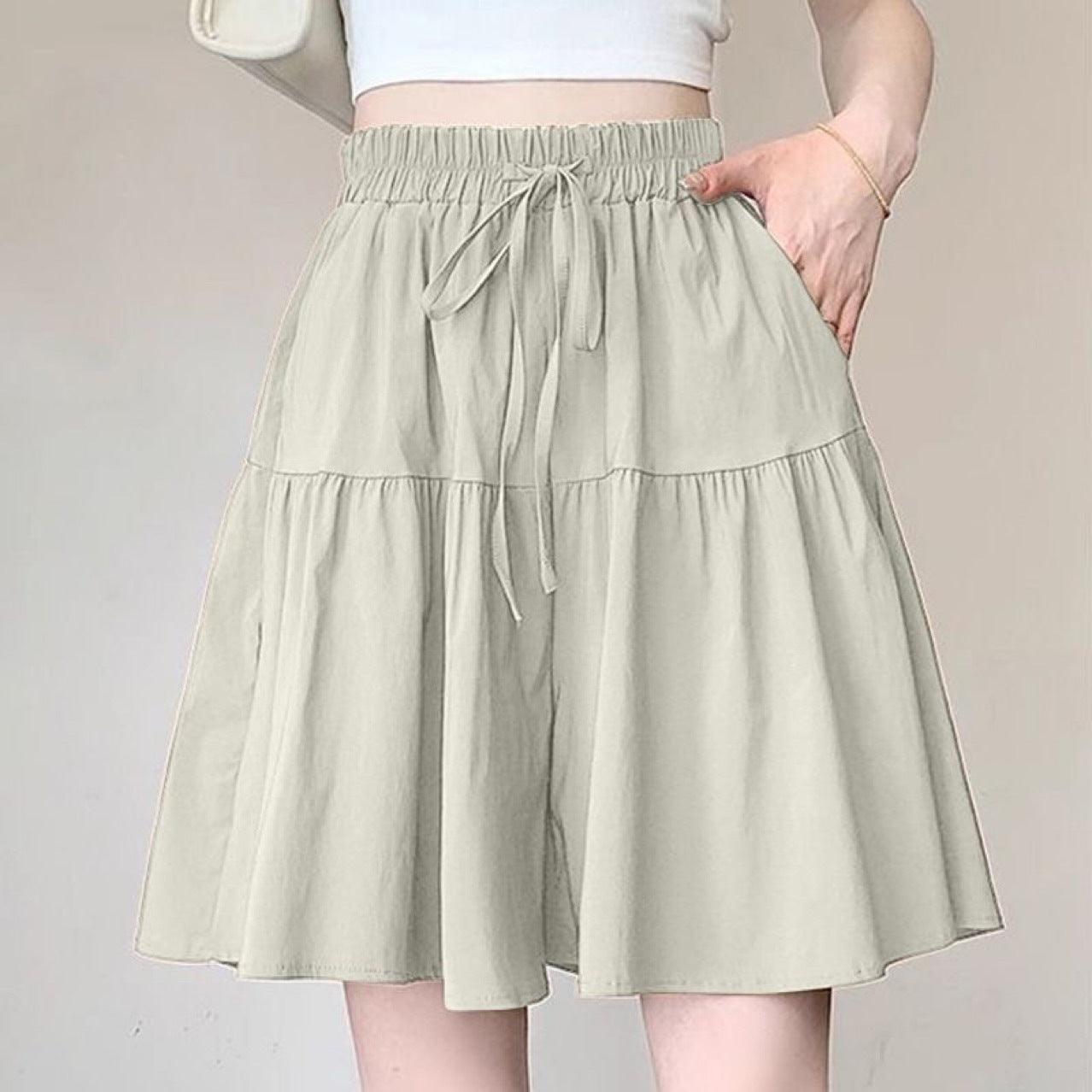 High Waist Ruffle Skirt Pants for Women – Wide Leg Culottes, Flowy & Comfy💕