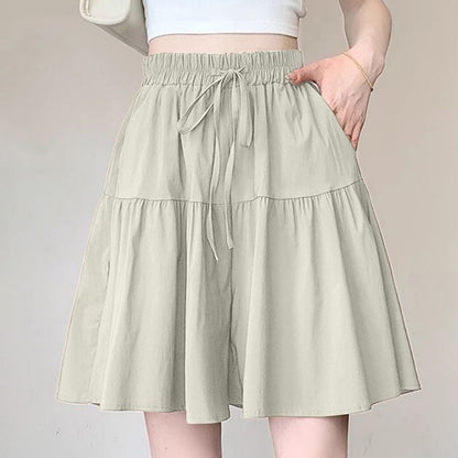 High Waist Ruffle Skirt Pants for Women – Wide Leg Culottes, Flowy & Comfy💕