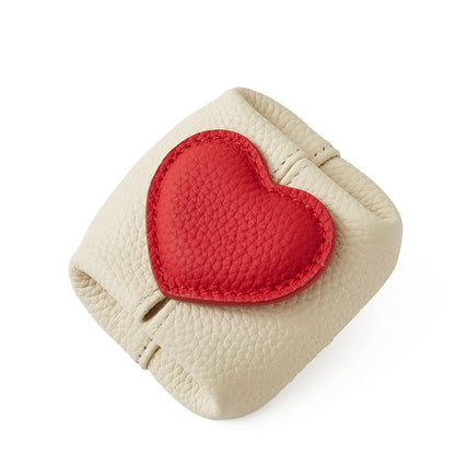 Top-Grain Leather Mini Wallet with a Hint of Heart💝