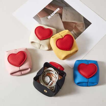 Top-Grain Leather Mini Wallet with a Hint of Heart💝