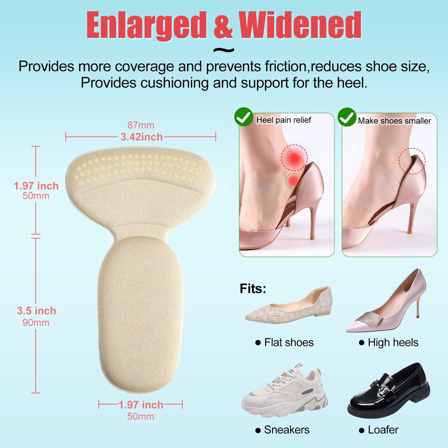 😍Anti-slip Heel Liners Soft Cushion Heel Protector Pads for Women Men Shoes