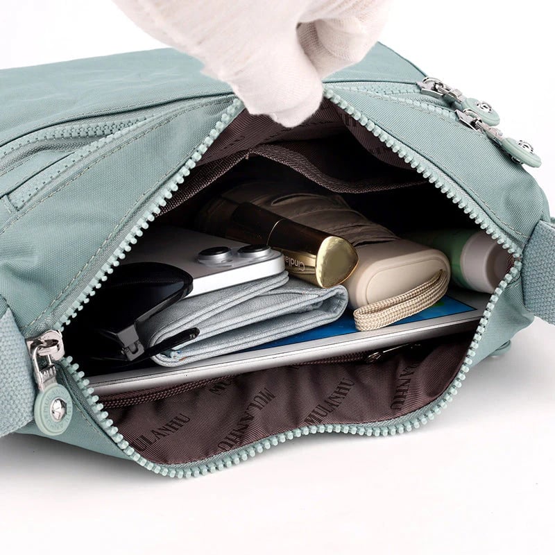 🎒✨ Lightweight Nylon Crossbody Bag – Multi-Pocket, Water-Resistant, Adjustable 🔧