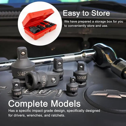 Dailyardtool® 6-Piece Impact Socket Adapter Set | Cr-V Steel SAE Adapter Conversion Kit