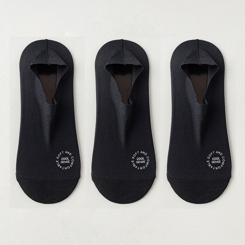 🧦3-Pair Invisible Grip Socks Pack 🧦Breathable | Low-Cut | Anti-Slip | Sweat-Absorbing