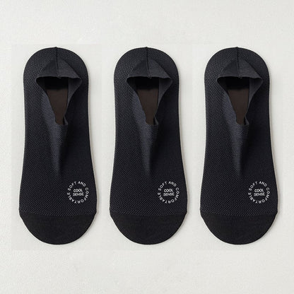 🧦3-Pair Invisible Grip Socks Pack 🧦Breathable | Low-Cut | Anti-Slip | Sweat-Absorbing