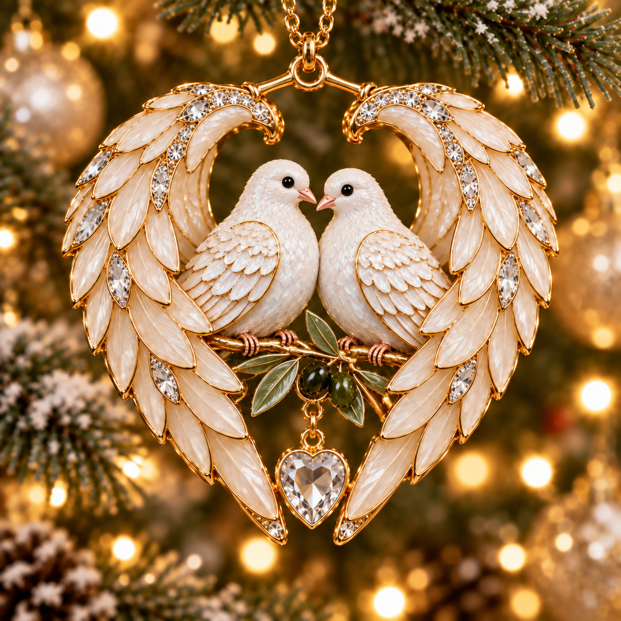 Dove Pair & Olive Branch 🕊️