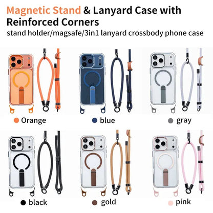 MagSafe Phone Case with Detachable Crossbody Neck Lanyard Strap