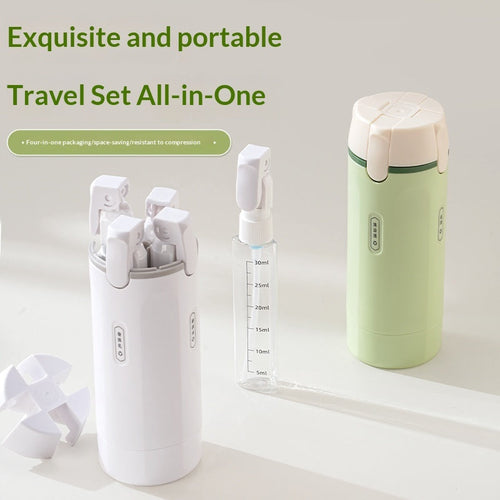 ✈️Travel Sized 4-in-1 Portable Storage Bottle: Your All-in-One Travel Solution