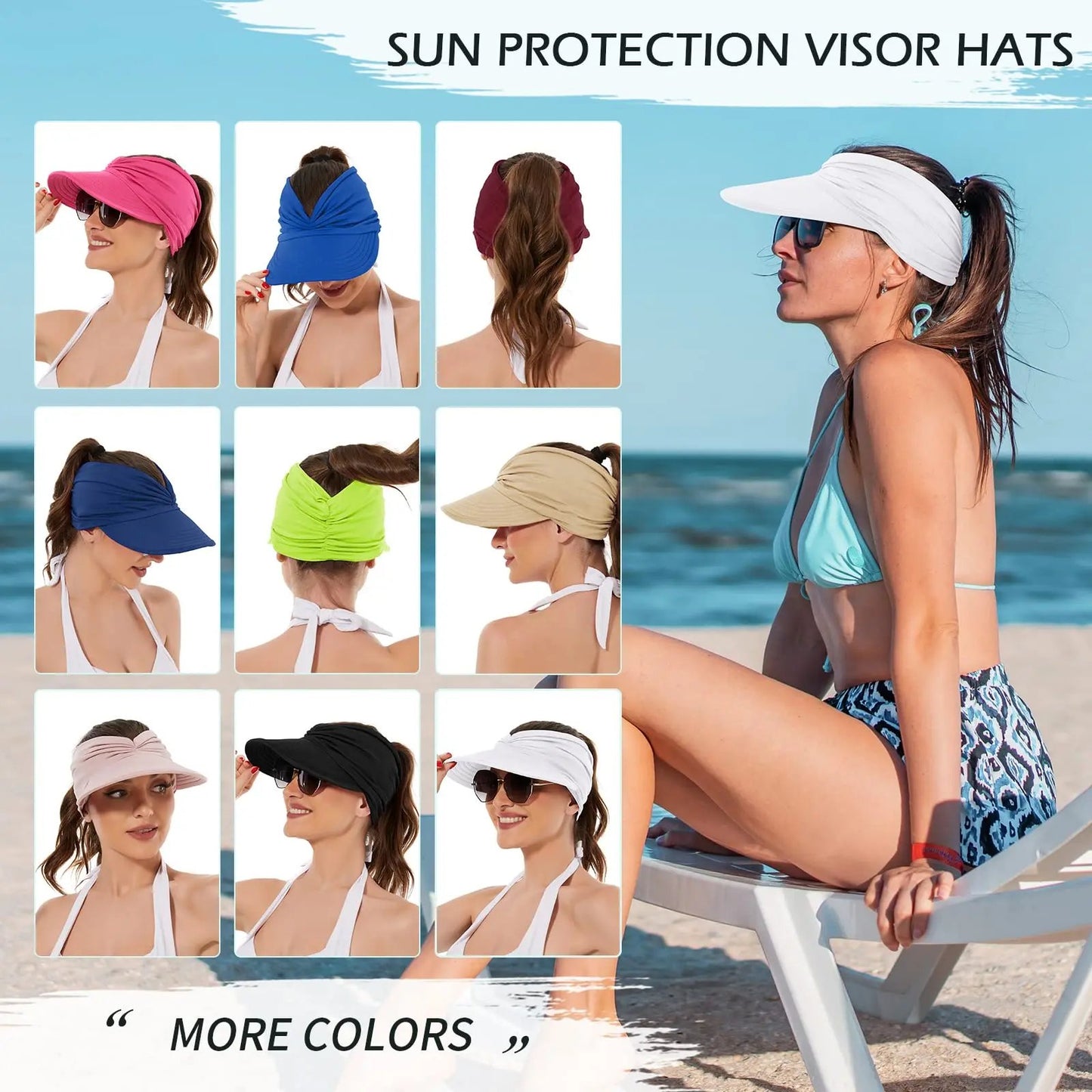 Foldable Women's  Sun Visor Hat