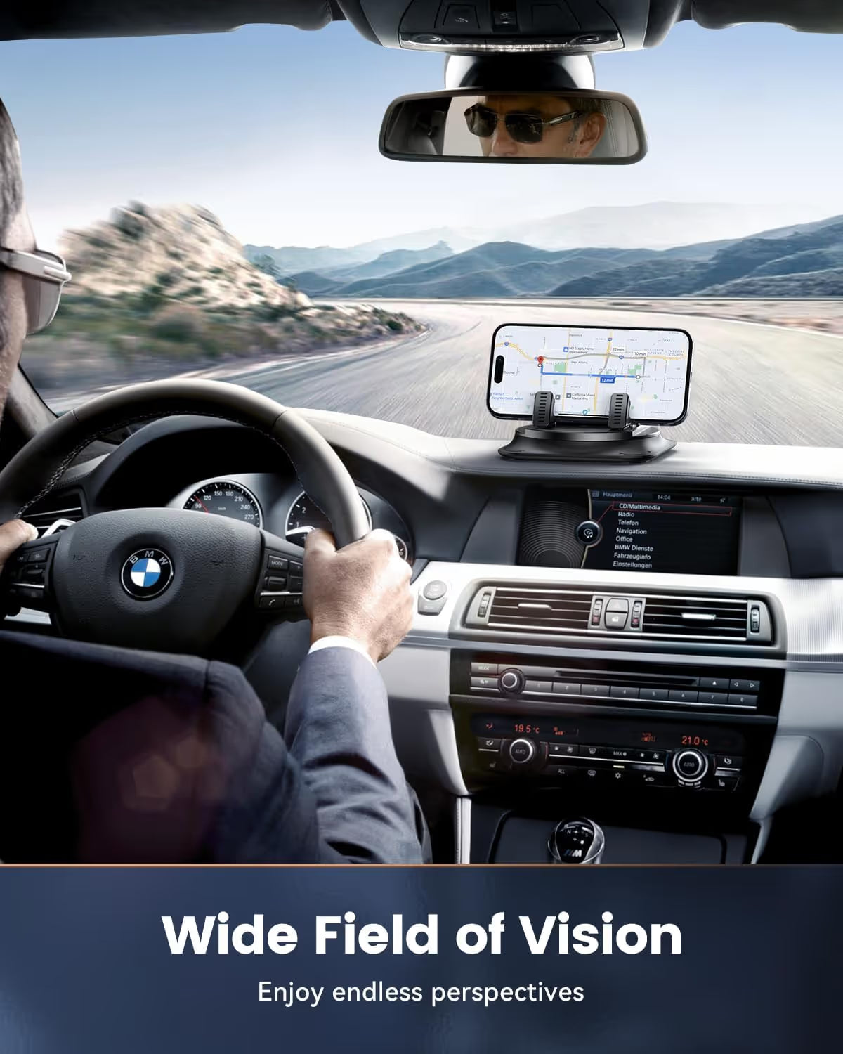 Car phone holder 360 degree rotation, suitablefor car navigation in-car dashboard
