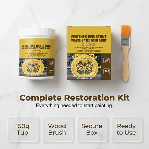 Weather Resistant Water-Based Gold Paint
