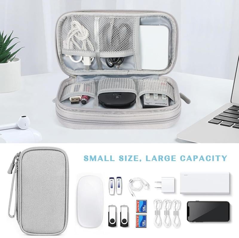 🔥Travel Cable Organizer Pouch, Double Layers All-in-One Storage Bag for Cord