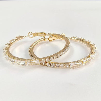 💎 ✨ Women's Sparkling CZ Hoop Earrings – Micro-Paved, Lightweight Copper & Bold Design – Elegant, Versatile & Perfect Gift 💫