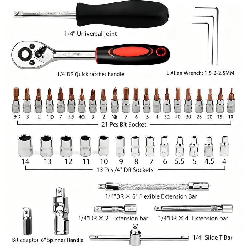 Dailyardtool® 46Pcs Car Repair Machinery Tools Set