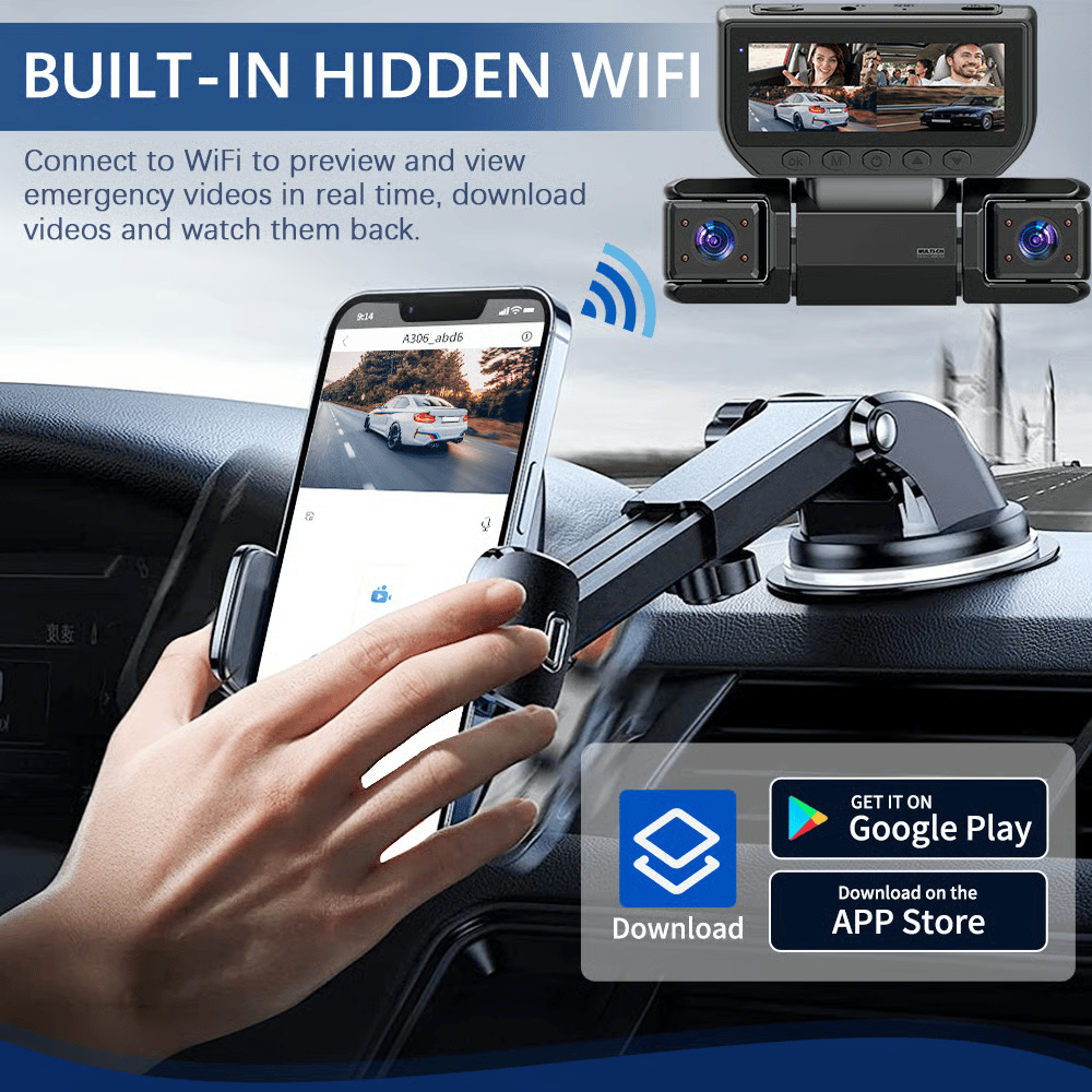 Dailyardtool® 360° Car DVR WiFi 4Channels Dash Cam Video Recorder