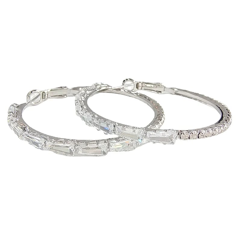💎 ✨ Women's Sparkling CZ Hoop Earrings – Micro-Paved, Lightweight Copper & Bold Design – Elegant, Versatile & Perfect Gift 💫