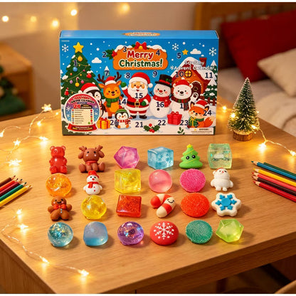 🔥24Pcs Squishy Fidget Toy Advent Calendar, Christmas Countdown Surprise Variety Squeeze Toy Pack, Kids Christmas Stocking Stuffer