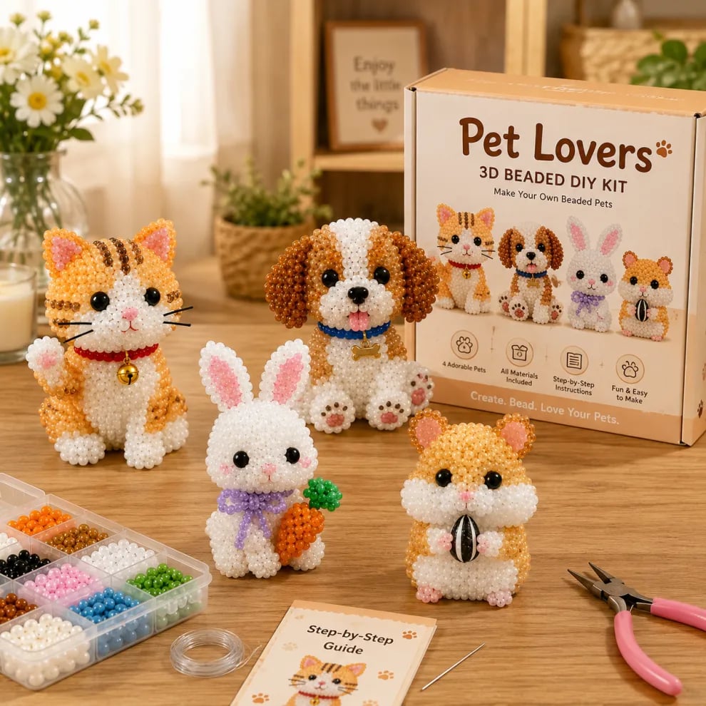 🧵✨DIY Petite 3D Beaded Animal Craft Kit