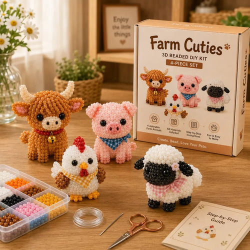 🧵✨DIY Petite 3D Beaded Animal Craft Kit