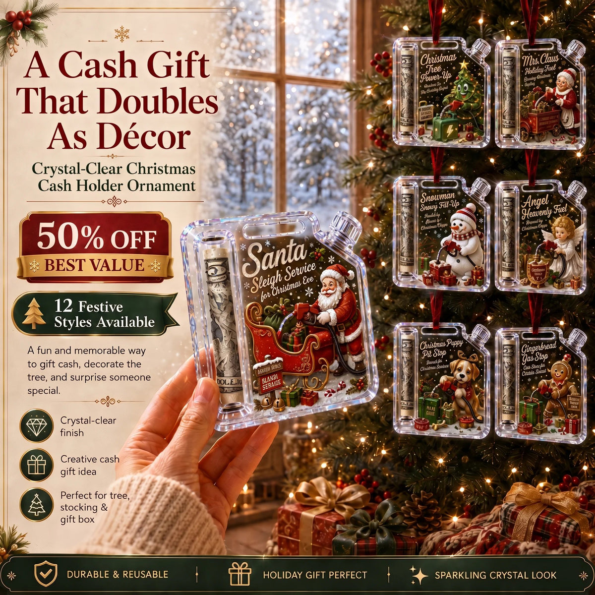 🎄Christmas Fuel-Up Cash Gift Ornament