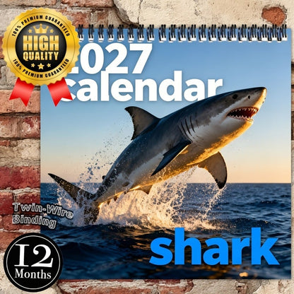🦈2027 Sharks Wall Calendar – 12 Months of Incredible Sharks & Ocean Adventures