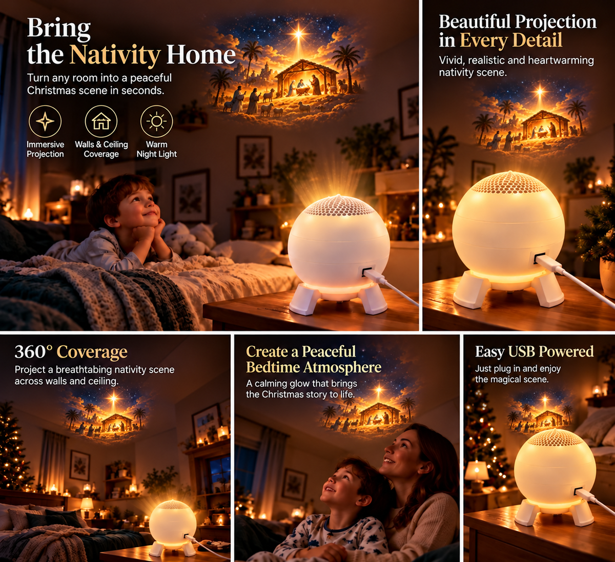 ✝️🌌 5D Nativity Starry Sky Projector | Bring Bethlehem Across Your Walls & Ceiling This Christmas ✨