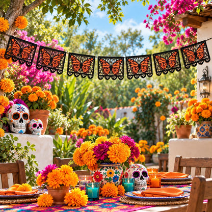 🔥LAST DAY 40% OFF-🦋 Monarchs Return Home™ Day of the Dead Butterfly Memorial Banner